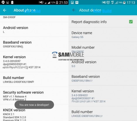 Samsung Galaxy S5 İçin Android 5.0 Lollipop Güncelleme